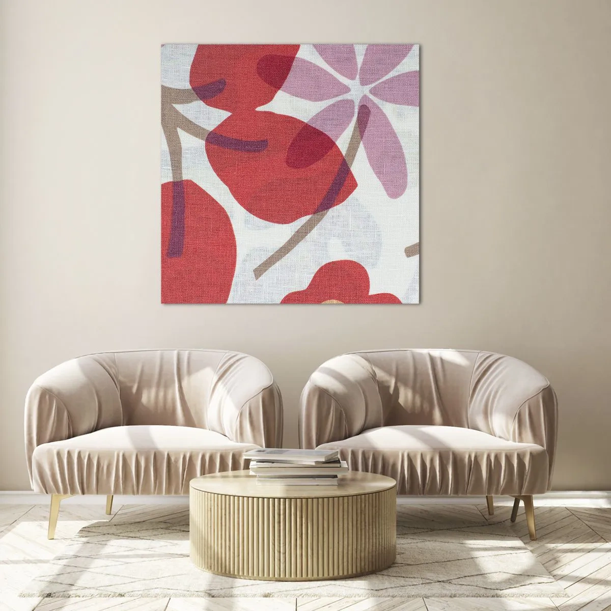 Obraz na skle - Květinová kompozice v růžové - 60x60 cm