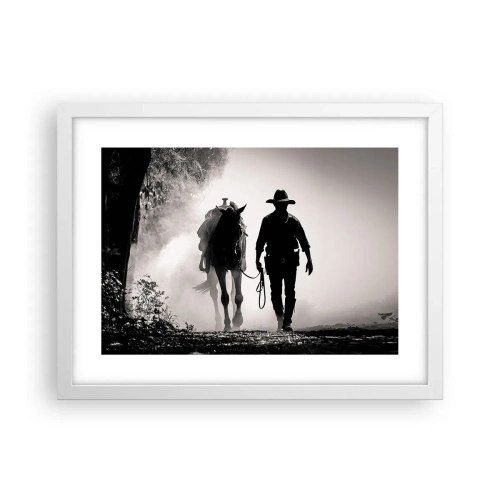 Plakát v bílém rámu - Texaské ráno - 40x30 cm