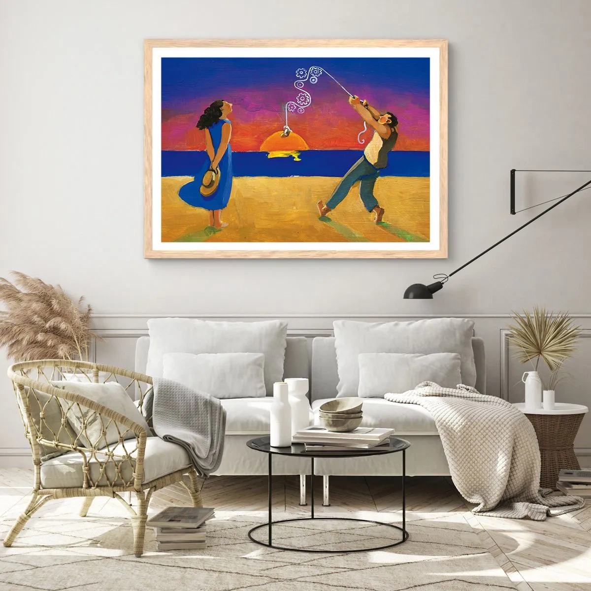 Plakát v rámu světlý dub - Více než hvězda z nebe - 100x70 cm