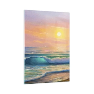 Obraz na skle - Tyrkysová píseň vln - 80x120 cm