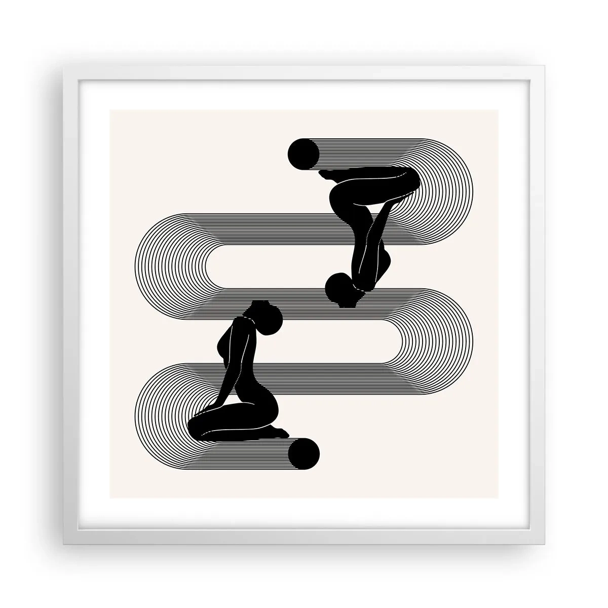 Plakát v bílém rámu - Smyslná symetrie - 50x50 cm