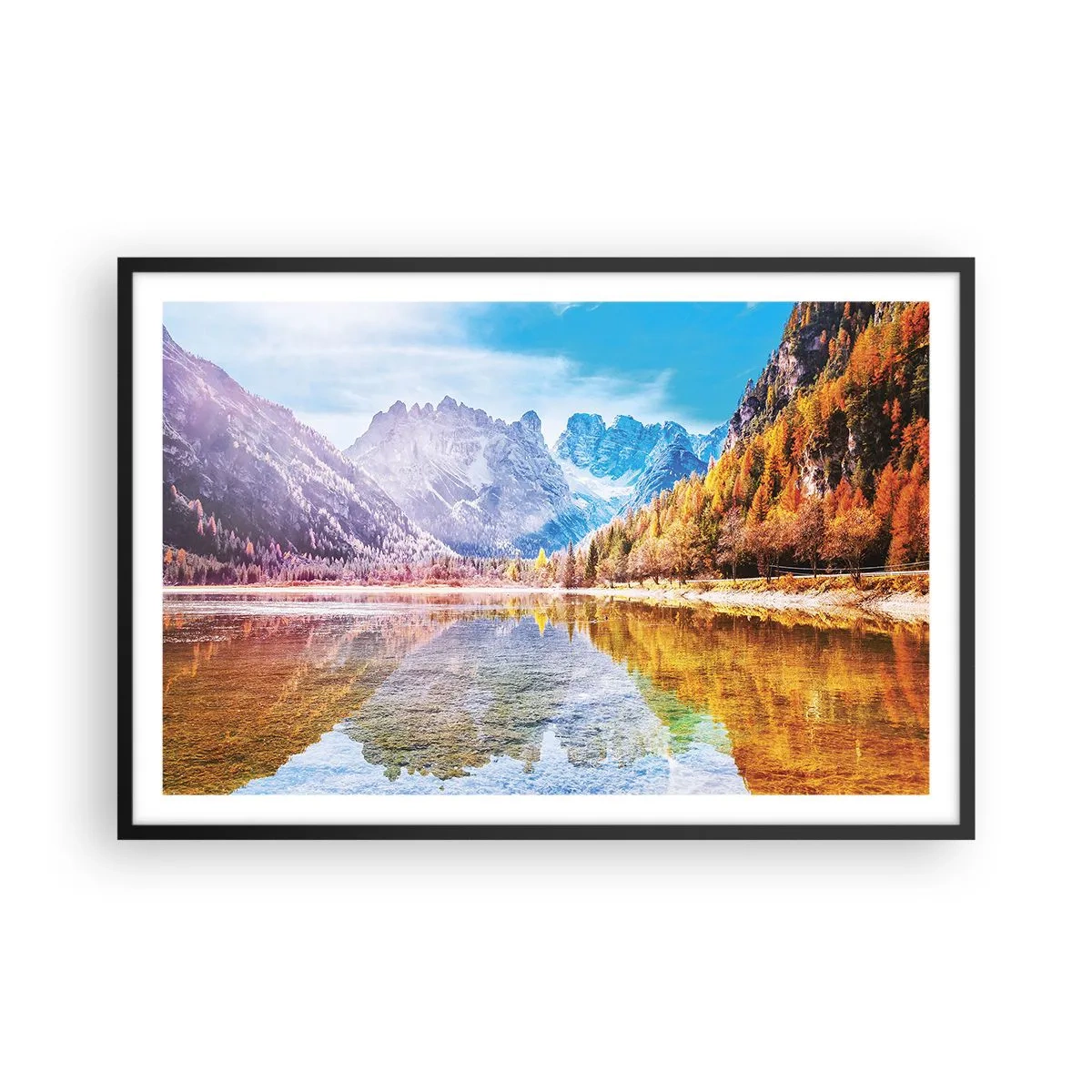 Plakát v černém rámu - A v horách už je podzim - 91x61 cm