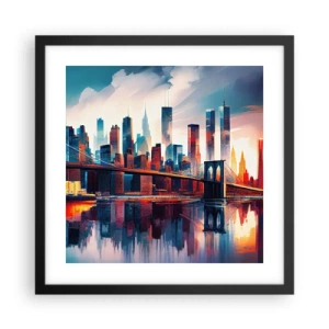 Plakát v černém rámu - Famózní New York - 40x40 cm