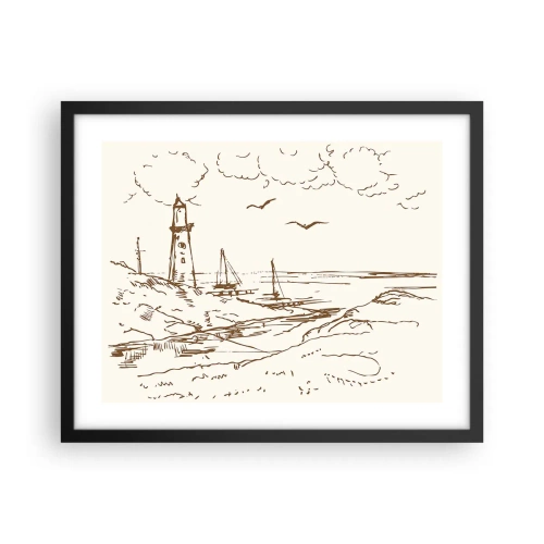 Plakát v černém rámu - Náčrt letních vzpomínek - 50x40 cm