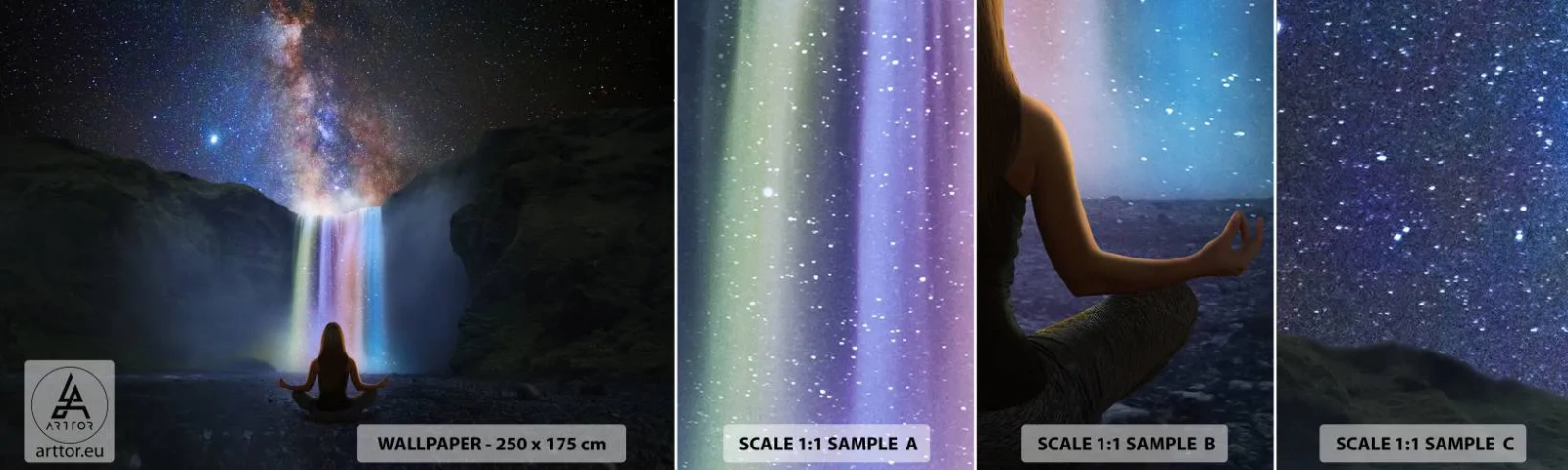 Vzor Fototapety Samolepicí Deluxe Sticker - Absolutní harmonie - Abstrakce, Vodopád, Fantazie - 100x30 cm