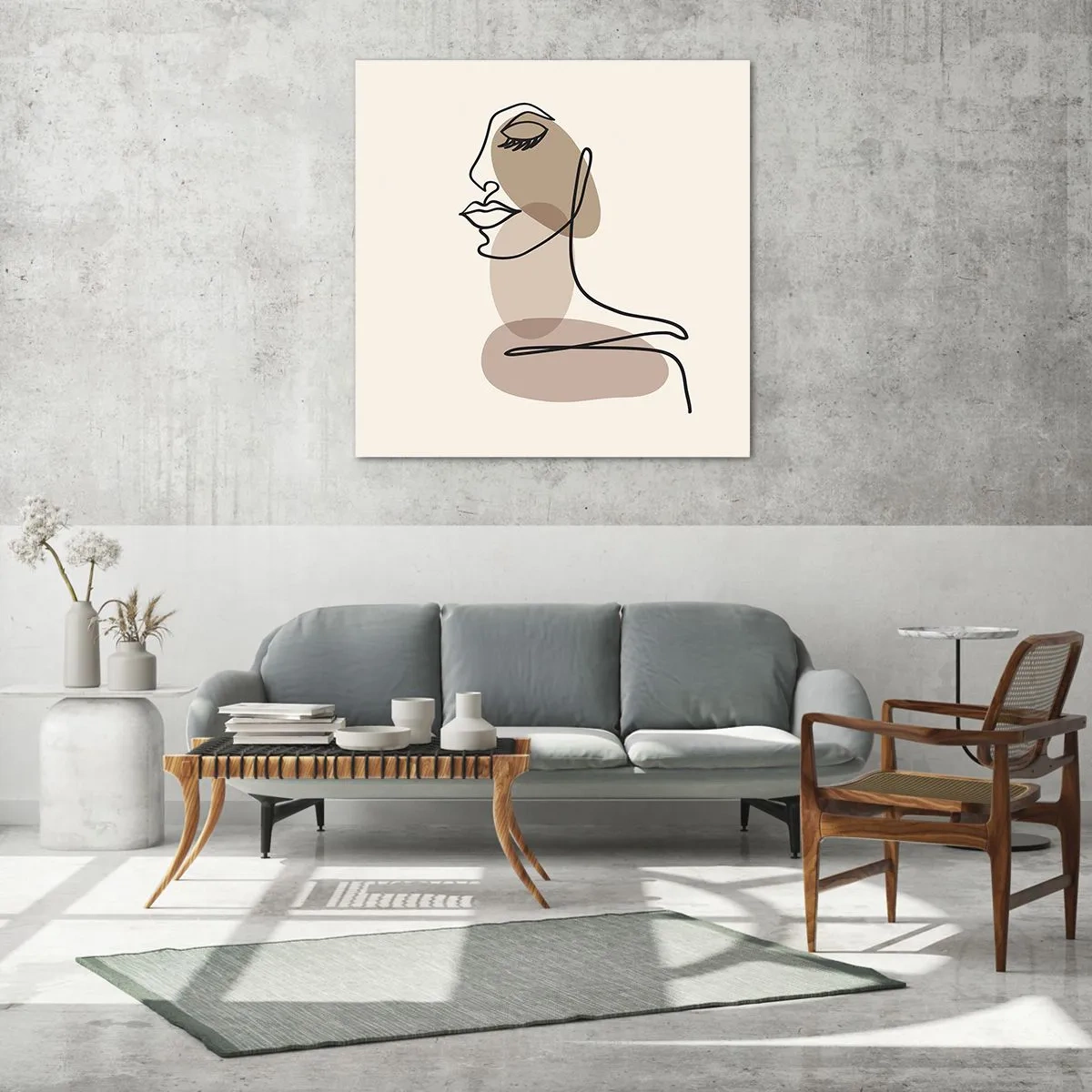 Obraz na skle - Při poslechu samé sebe - 60x60 cm