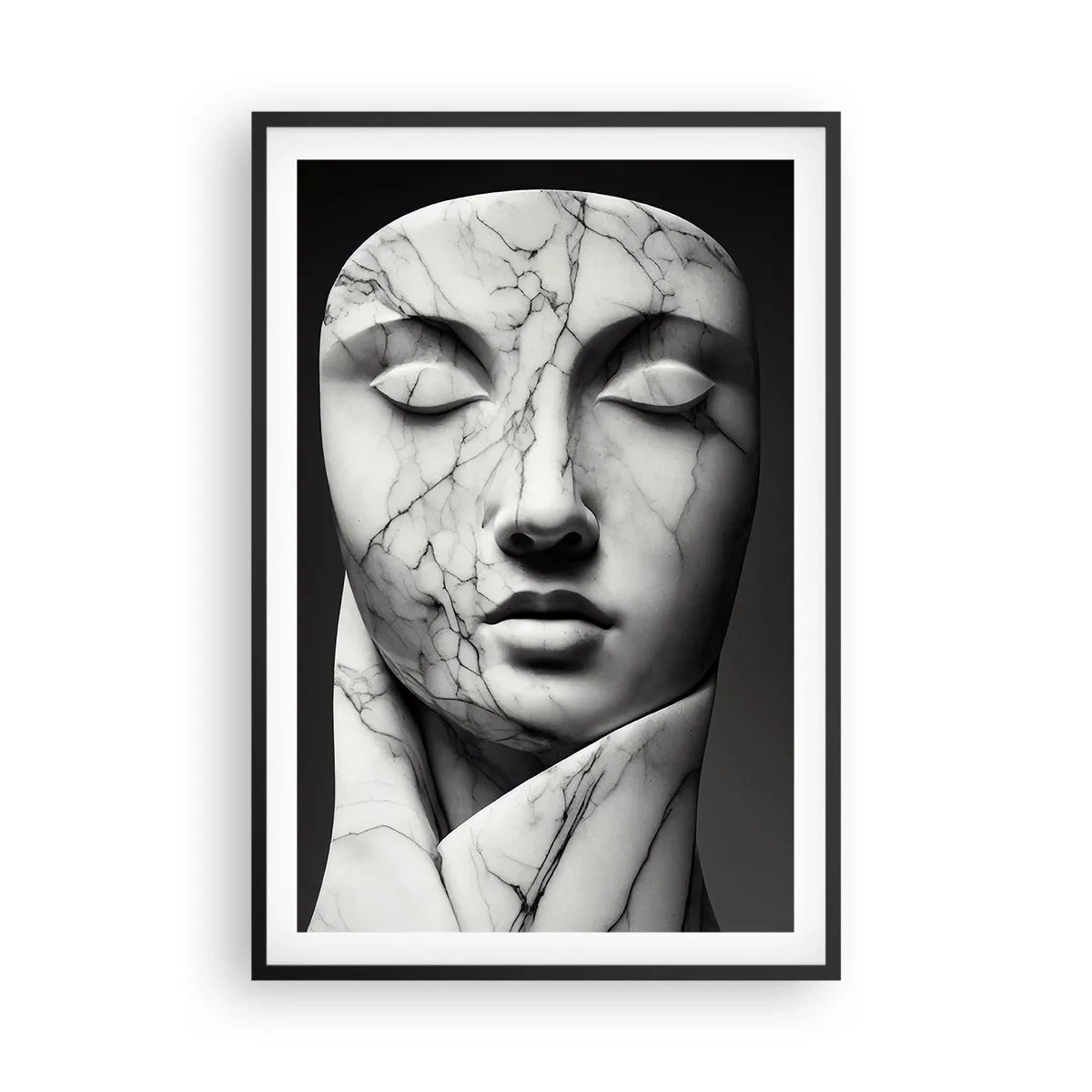 Plakát v černém rámu - Mramorové tvary - 61x91 cm