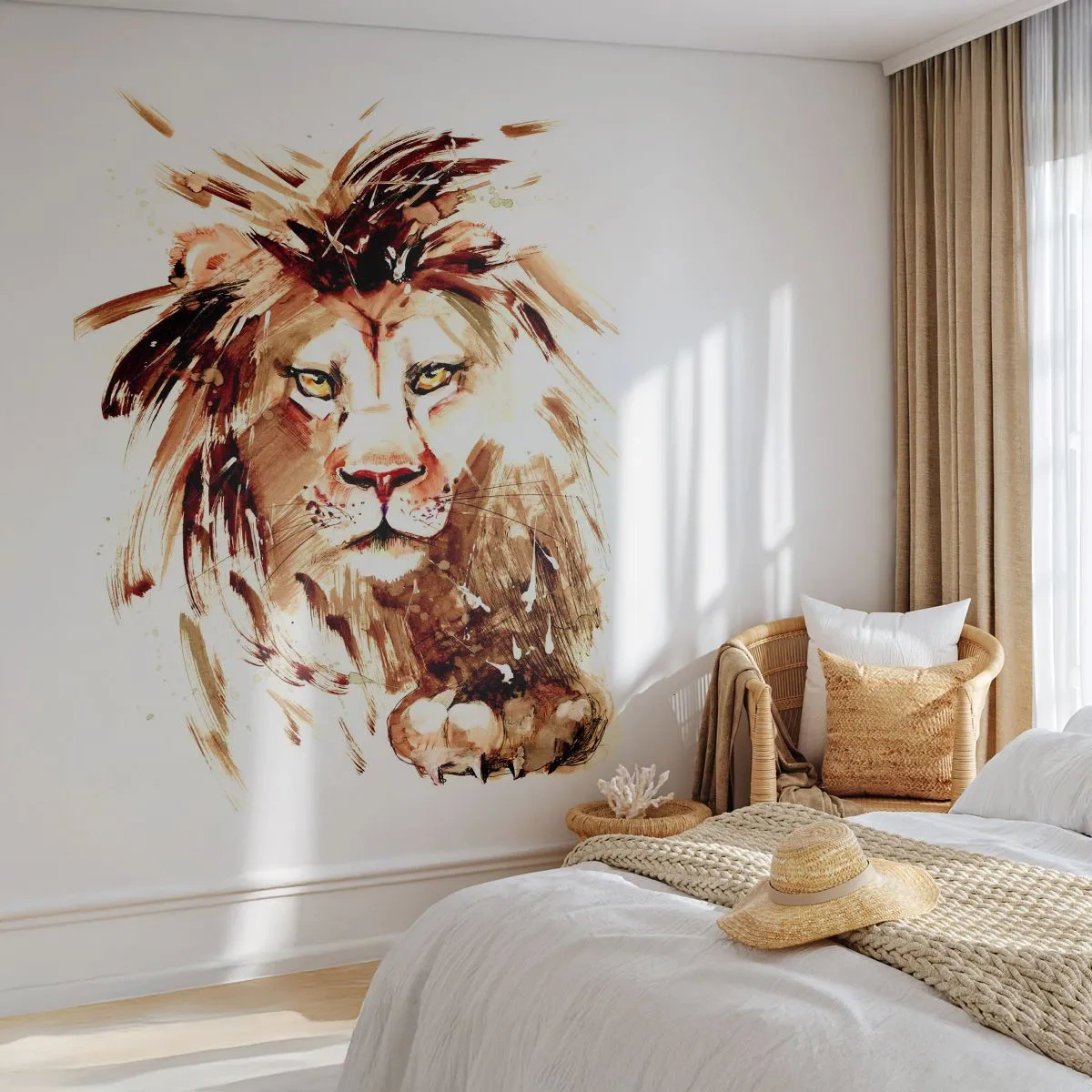 Fototapeta Samolepicí Deluxe Sticker - Síla a důstojnost - Zvířata, Lev, Abstrakce - 250x175 cm