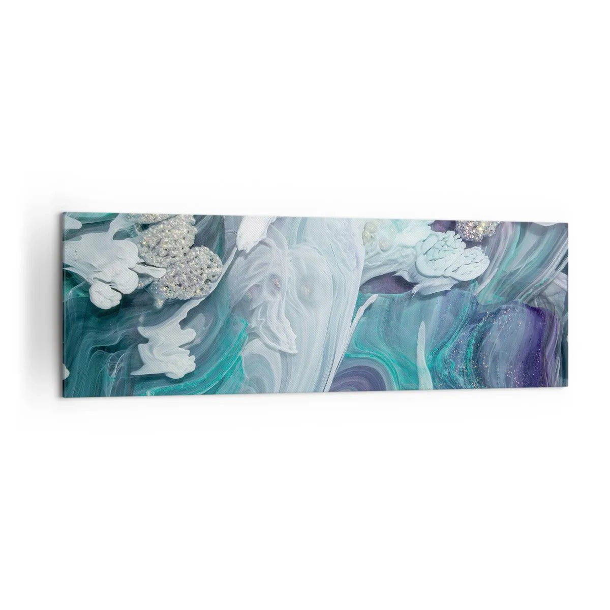 Obraz na plátně - Proudy modré - 160x50 cm
