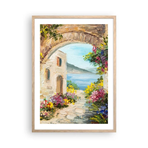Plakát v rámu světlý dub - Půvab pobřežní krajiny - 50x70 cm