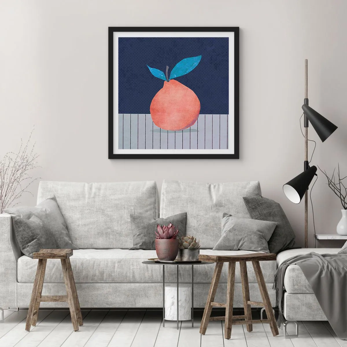 Plakát v černém rámu - Konvexita a rovina - 40x40 cm