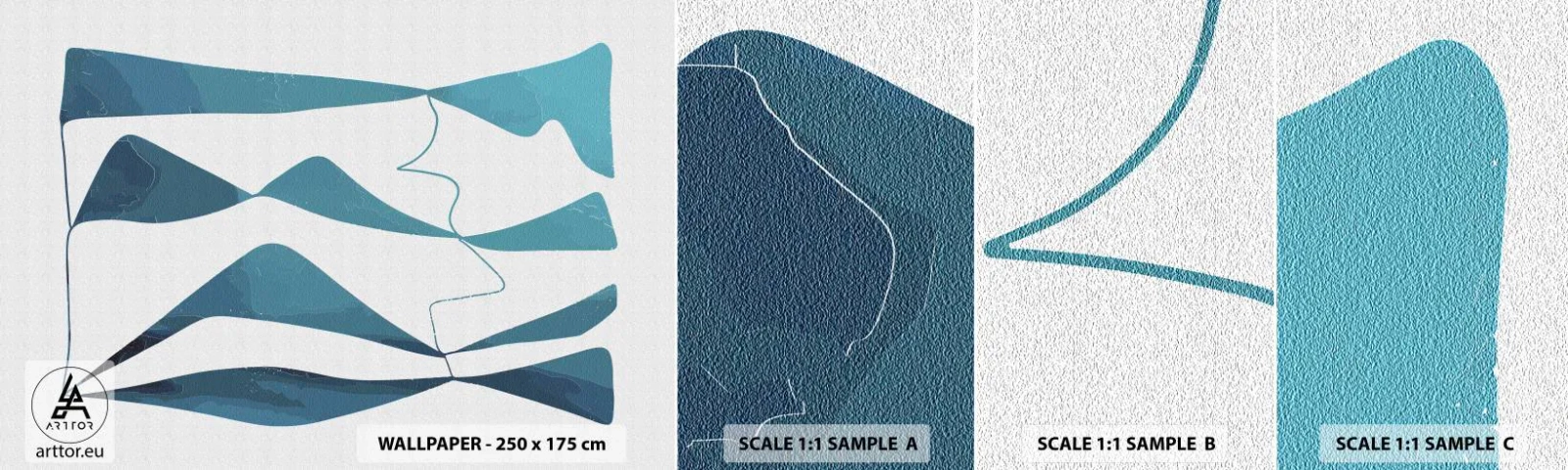 Vzor Fototapety Samolepicí Deluxe Sticker - Abstrakce: tyrkysový vztah - Minimalismus, Elementy, Abstrakce - 100x30 cm