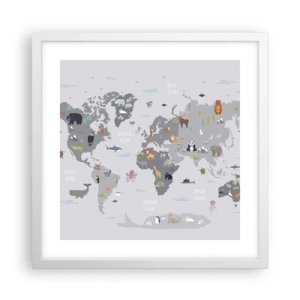 Plakát v bílém rámu - Řekni mi, odkud jsi… - 40x40 cm