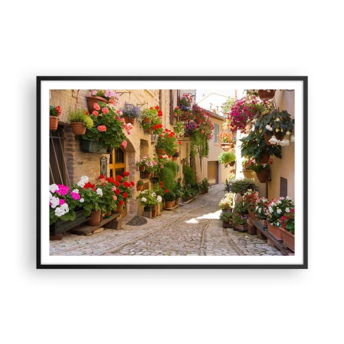 Plakát v černém rámu - V záplavě květin - 100x70 cm
