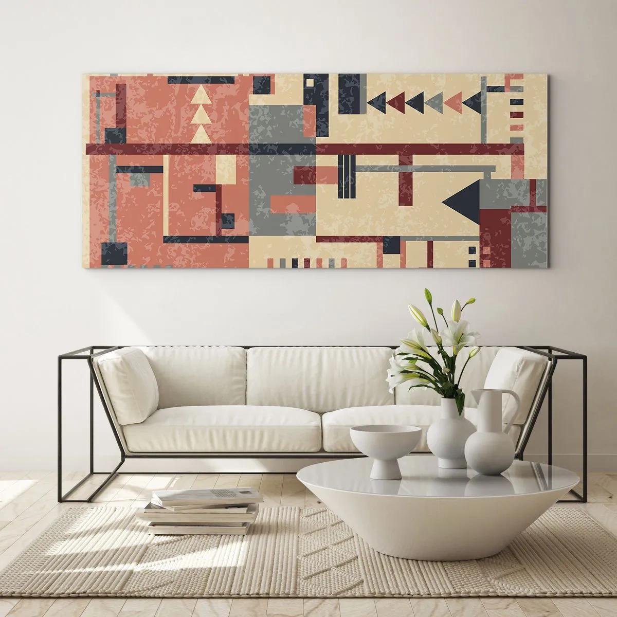 Obraz na skle - Vodorovná a svislá kombinace - 140x50 cm