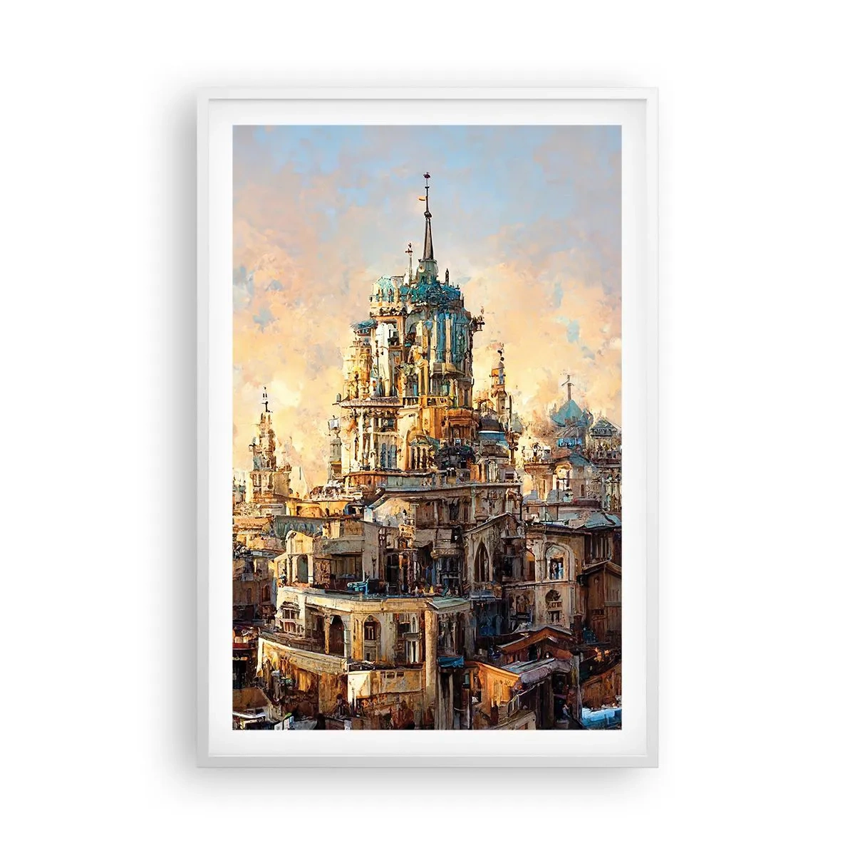 Plakát v bílém rámu - Město měst - 61x91 cm