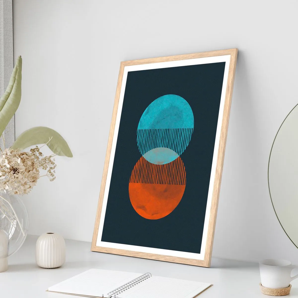 Plakát v rámu světlý dub - Astronomická fantazie - 70x100 cm