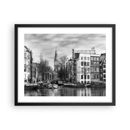 Plakát v černém rámu - Amsterdamské vibrace - 50x40 cm