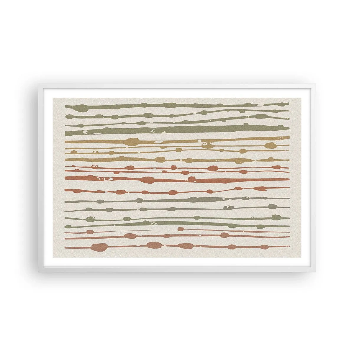 Plakát v bílém rámu - Hudební záznam barev - 91x61 cm