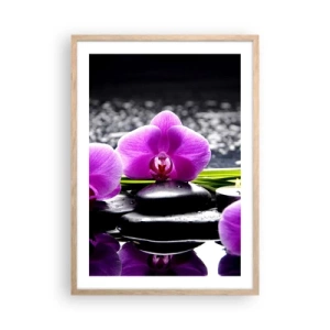 Plakát v rámu světlý dub - Utonout v tichu a klidu - 50x70 cm