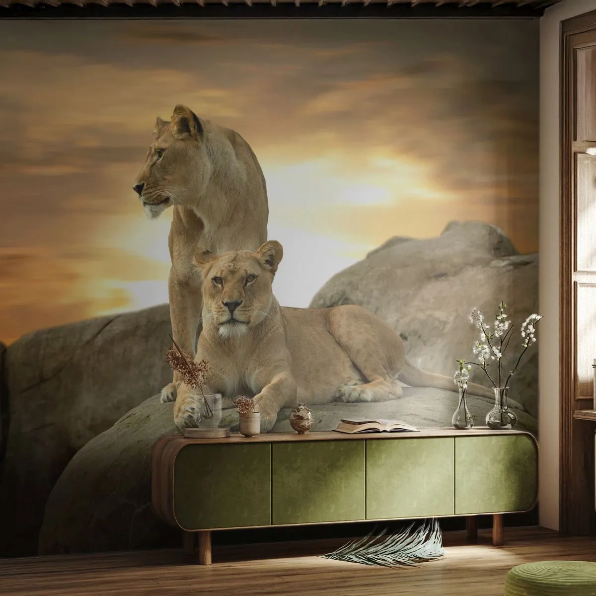 Fototapeta Premium Canvas - Královský majestát - Zvířata, Lev, Příroda - 250x175 cm