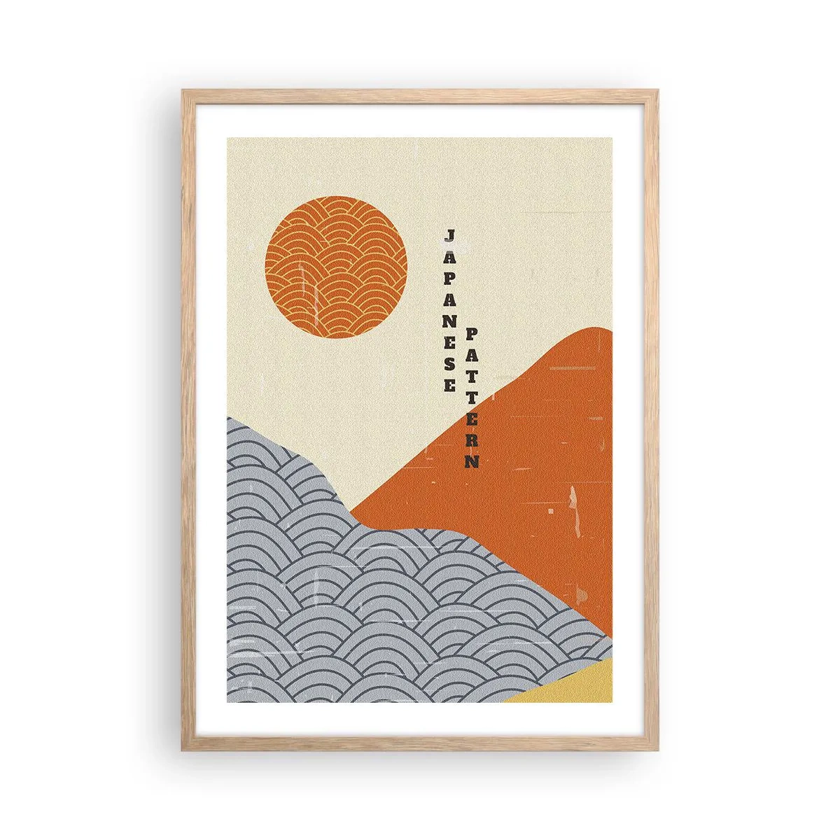 Plakát v rámu světlý dub - V japonském duchu - 50x70 cm