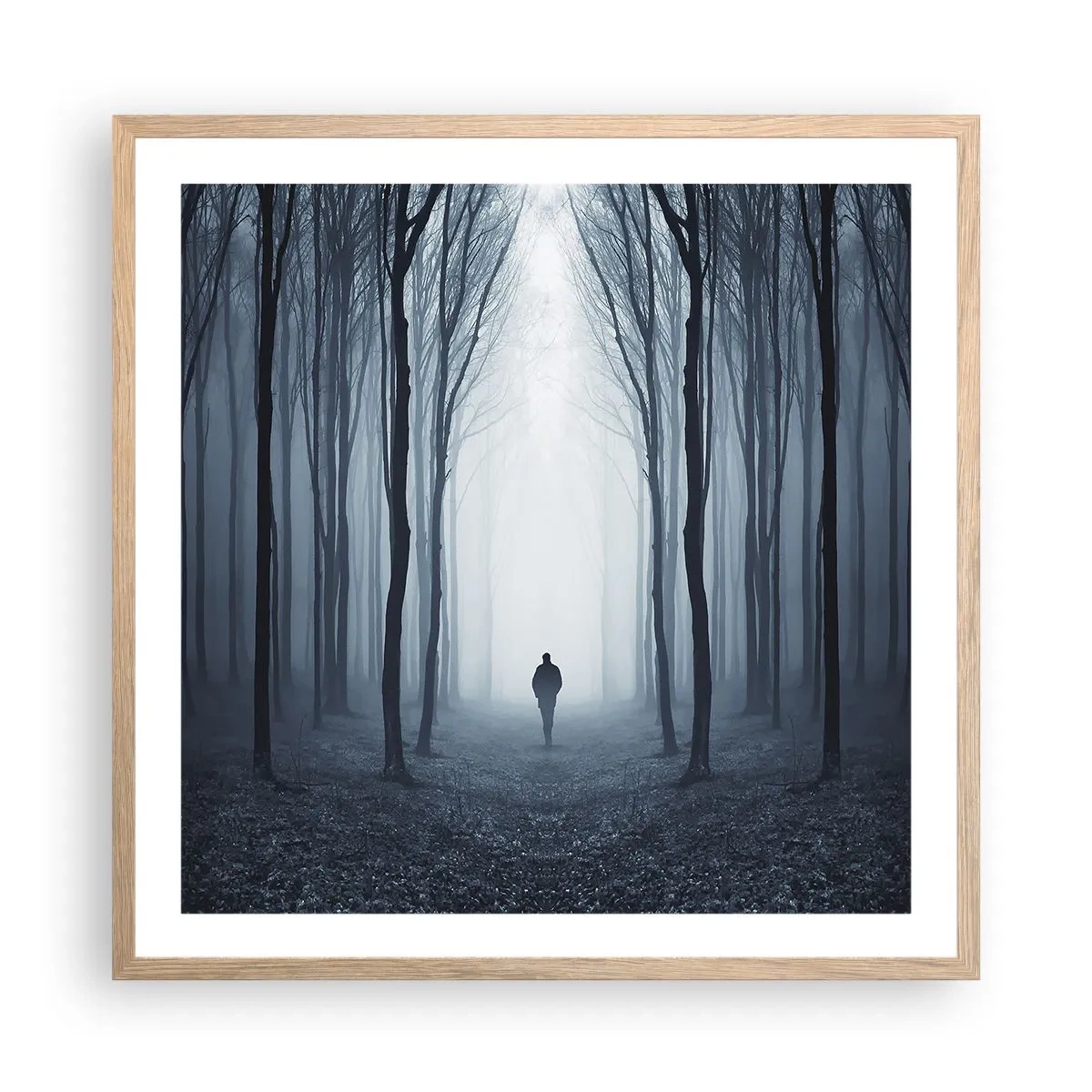 Plakát v rámu světlý dub - A všechno jednoduché a jasné - 60x60 cm