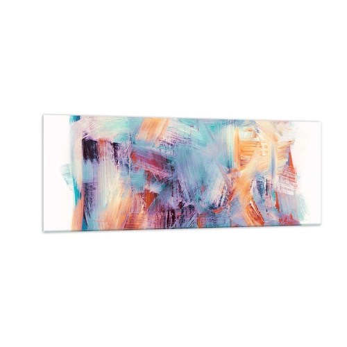 Obraz na skle - Barevný nepořádek - 140x50 cm