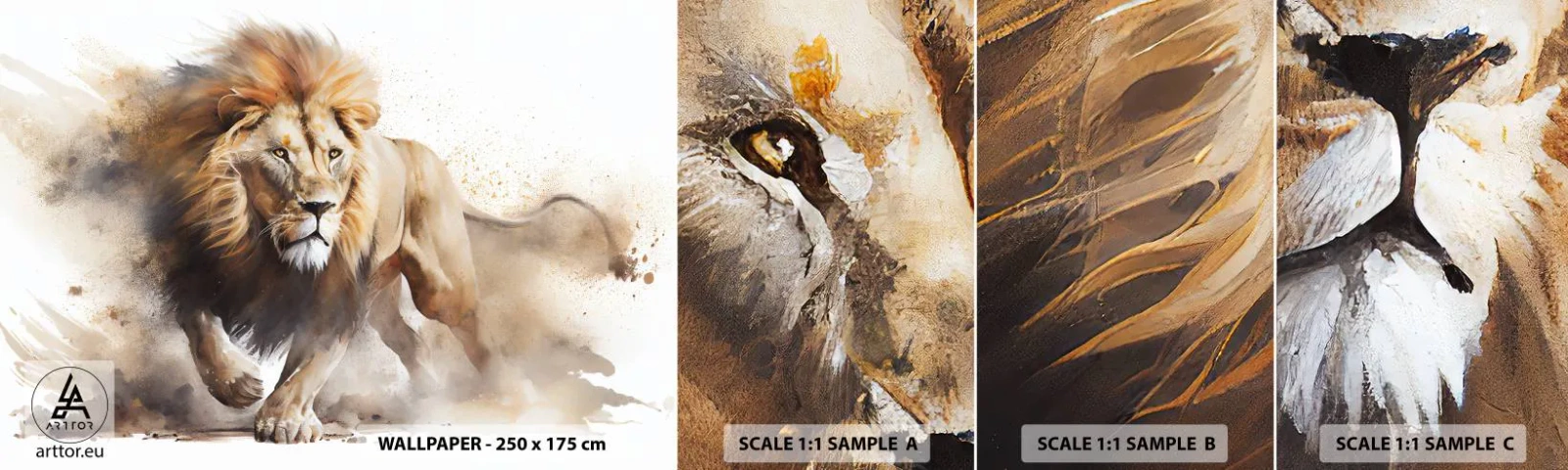 Vzor Fototapety Samolepicí Deluxe Sticker - Král se pohnul - Lev, Jasný, Zvíře - 100x30 cm