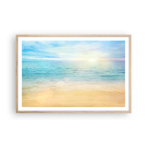 Plakát v rámu světlý dub - Velká modř - 91x61 cm