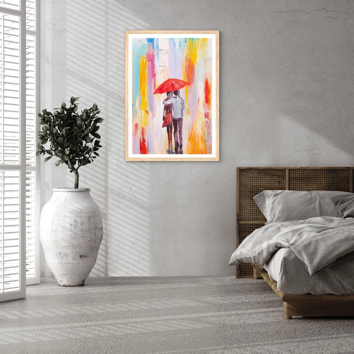 Plakát v rámu světlý dub - Ať prší dál - 30x40 cm