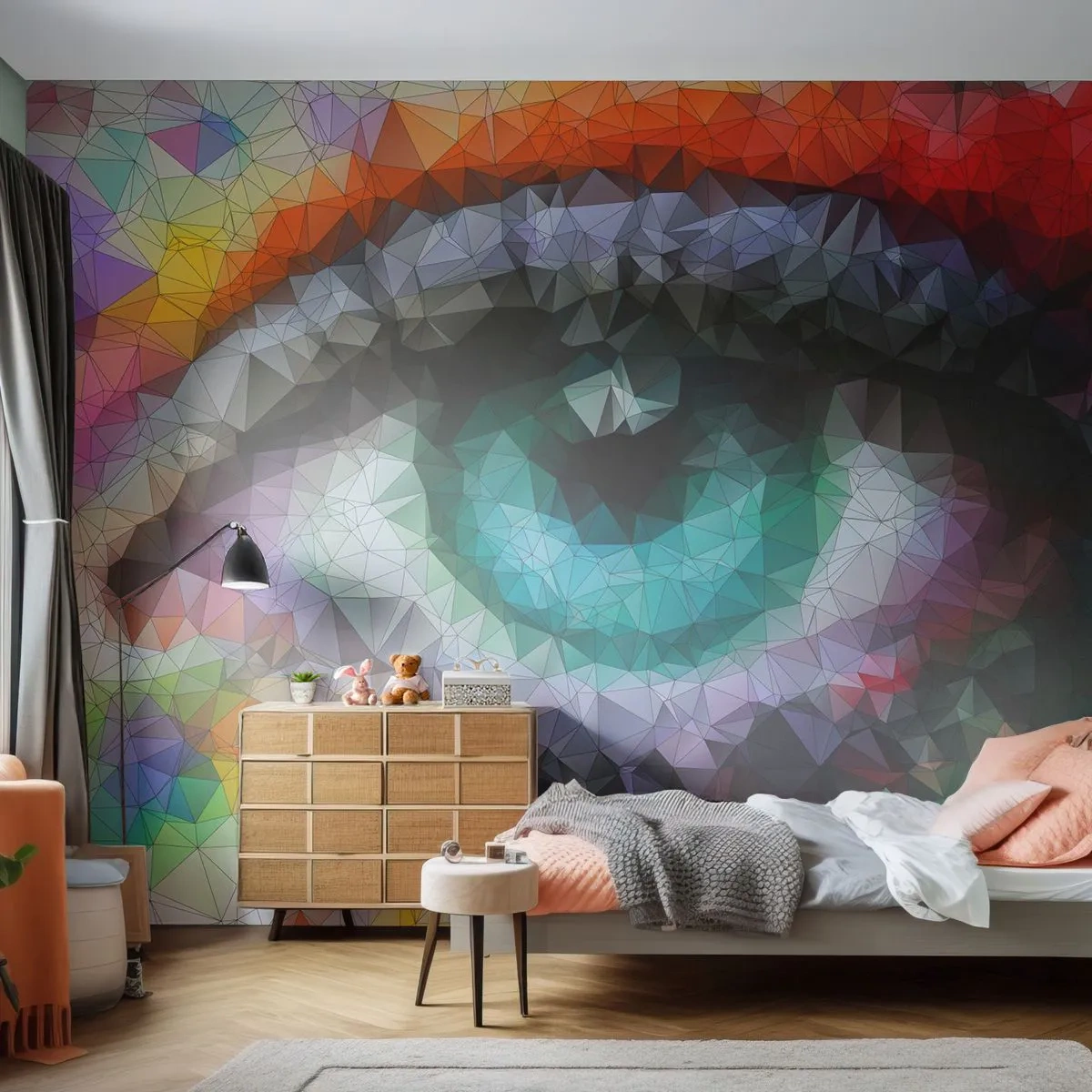 Fototapeta Samolepicí Deluxe Sticker - Krystalický lesk očí - Abstrakce, Oko, Grafika - 250x175 cm