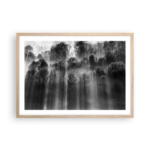 Plakát v rámu světlý dub - V paprscích světla - 70x50 cm