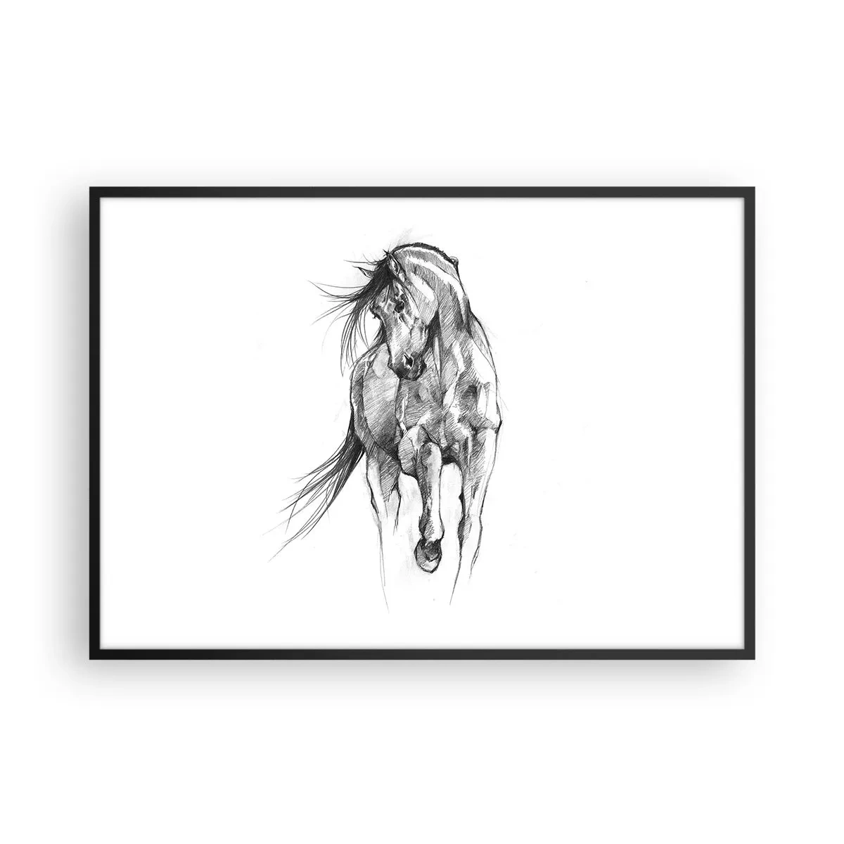 Plakát v černém rámu - V ladném klusu - 100x70 cm