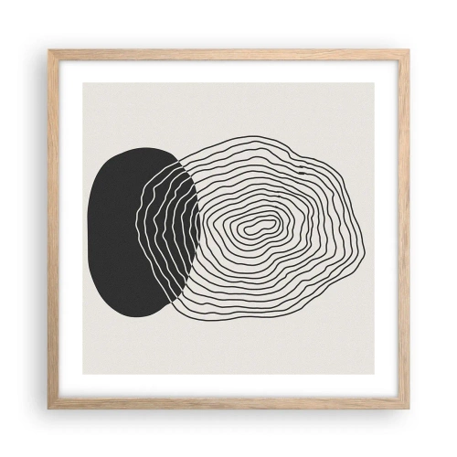 Plakát v rámu světlý dub - Trvání a kmitání - 50x50 cm