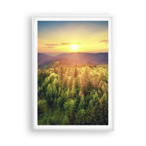 Plakát v bílém rámu - Vrcholky a vrcholy - 70x100 cm