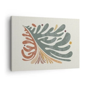 Obraz na plátně - Barevný abstraktní list na světlém pozadí - 70x50cm - Vícebarevný list - Moderní nástěnná dekorace do obývacího pokoje a ložnice ARTTOR