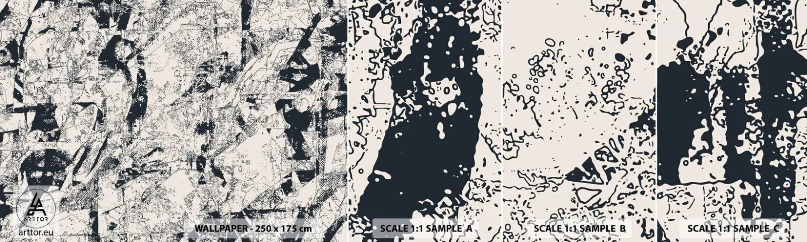 Vzor Fototapety Samolepicí Deluxe Sticker - Prolínání protikladů - Abstrakce, Kus, Koláž - 100x30 cm