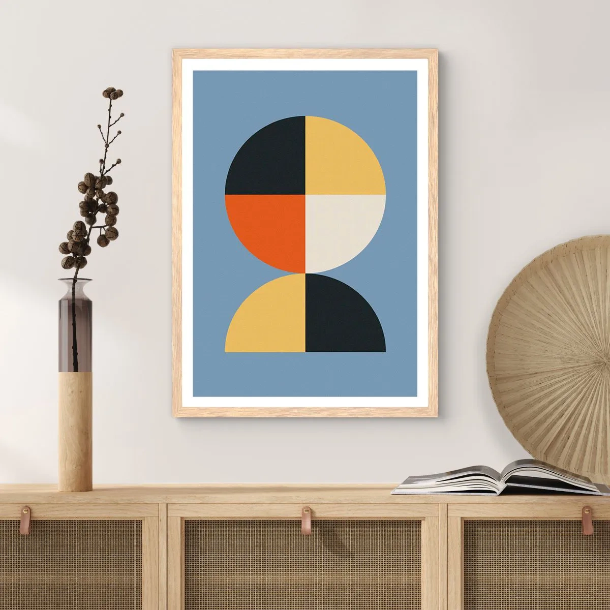 Plakát v rámu světlý dub - Koukej a počítej - 61x91 cm