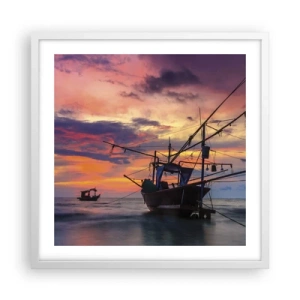 Plakát v bílém rámu - Exotický večer - 50x50 cm
