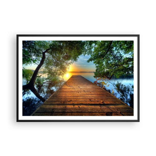 Plakát v černém rámu - Nespěchej, posaď se - 100x70 cm