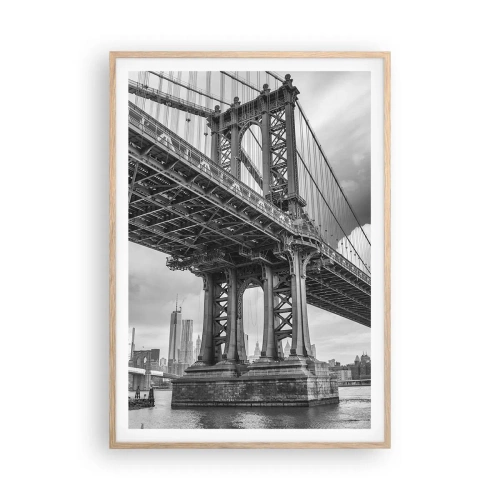 Plakát v rámu světlý dub - Do srdce města - 70x100 cm