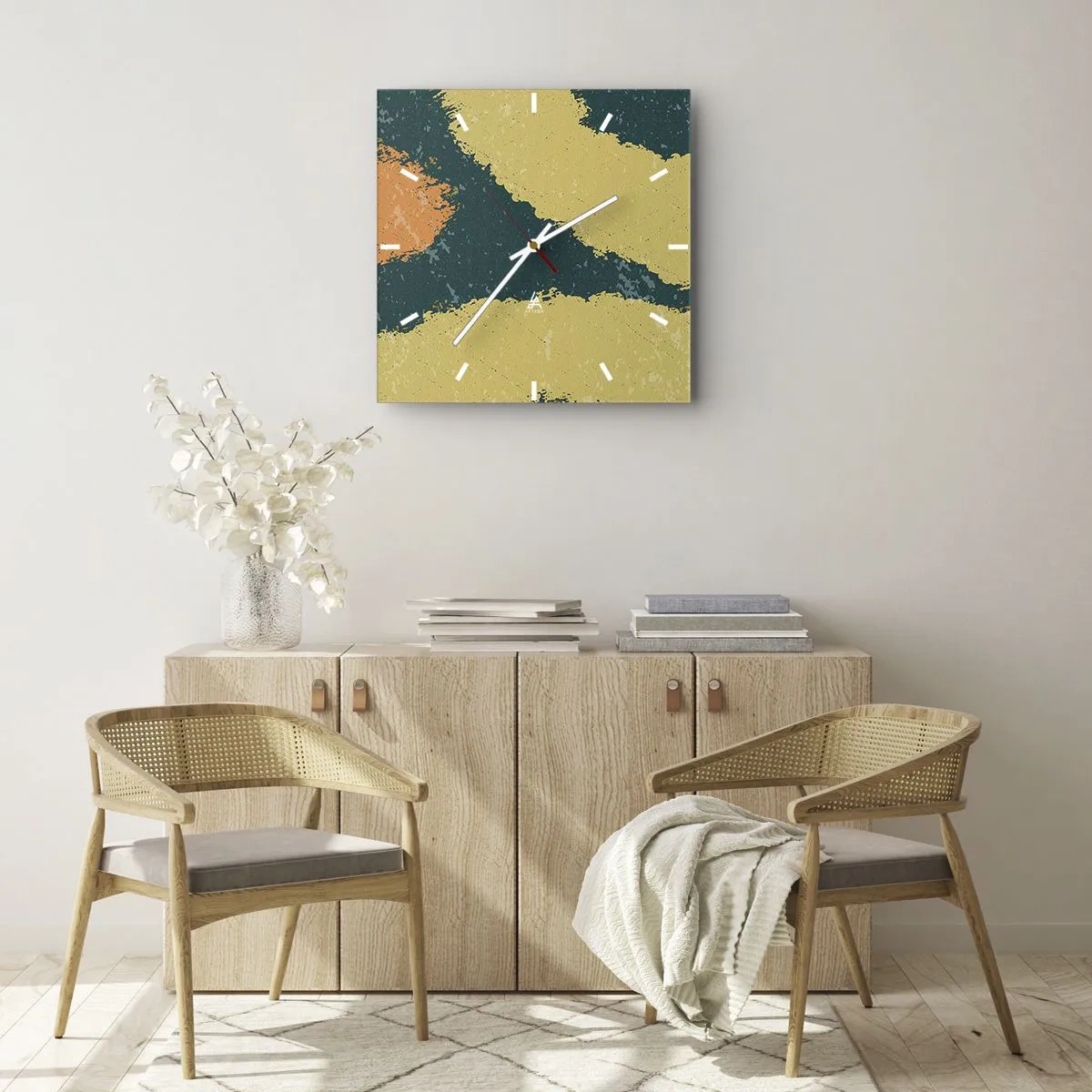 Nástěnné hodiny - Abstrakce – zpomalený pohyb - 40x40 cm