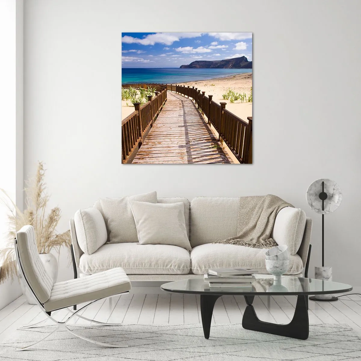Obraz na skle - Vezmi mě na šťastné ostrovy - 40x40 cm
