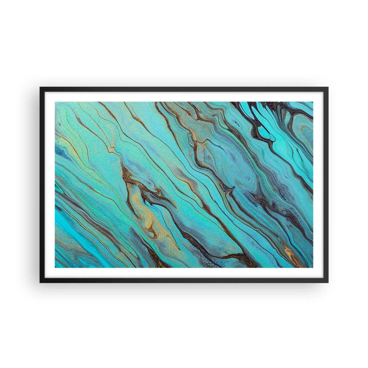 Plakát v černém rámu - Tyrkysový příliv - 91x61 cm