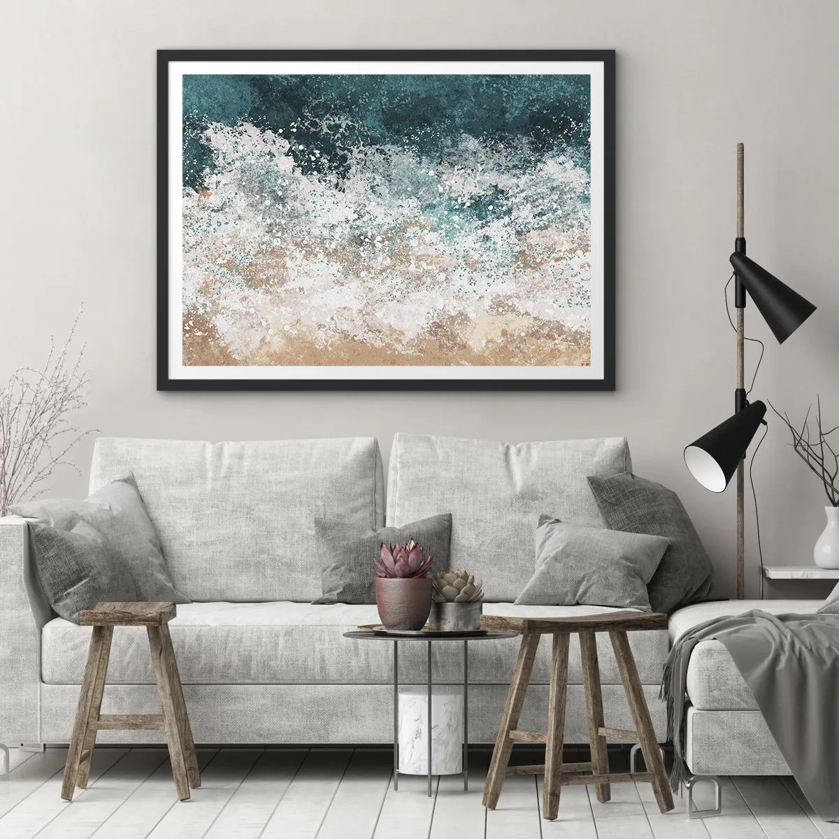 Plakát v černém rámu - Mořské příběhy - 70x50 cm