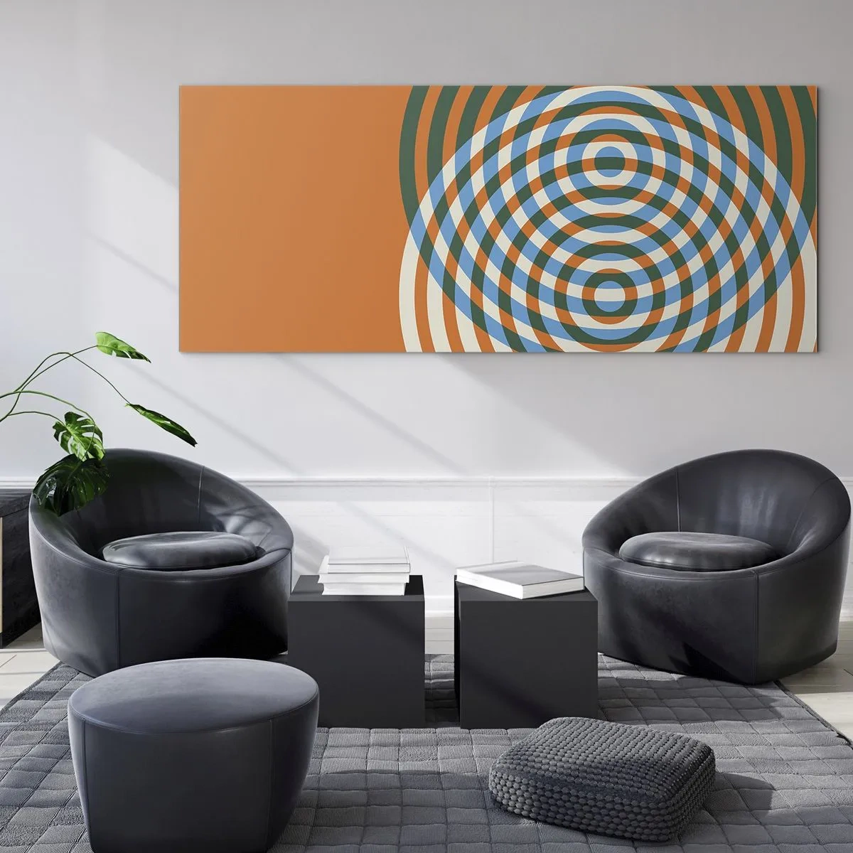 Obraz na skle - Abstraktní kruhová variace - 100x40 cm
