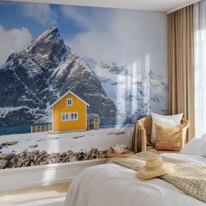Fototapeta Premium Sand - Skandinávská dovolená - Zima, Alpy, hory - 100x70 cm