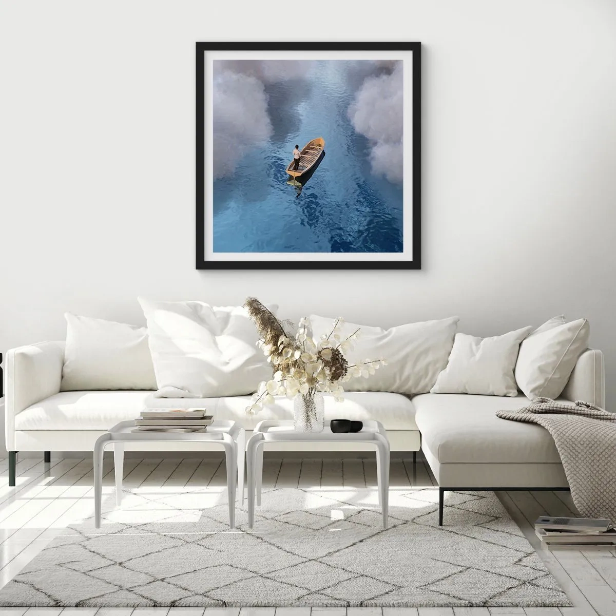 Plakát v černém rámu - Život – cesta – nejistota - 40x40 cm