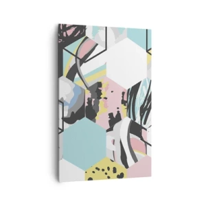 Obraz na plátně - Šestiúhelníky a krychle v šesti barvách - 80x120 cm